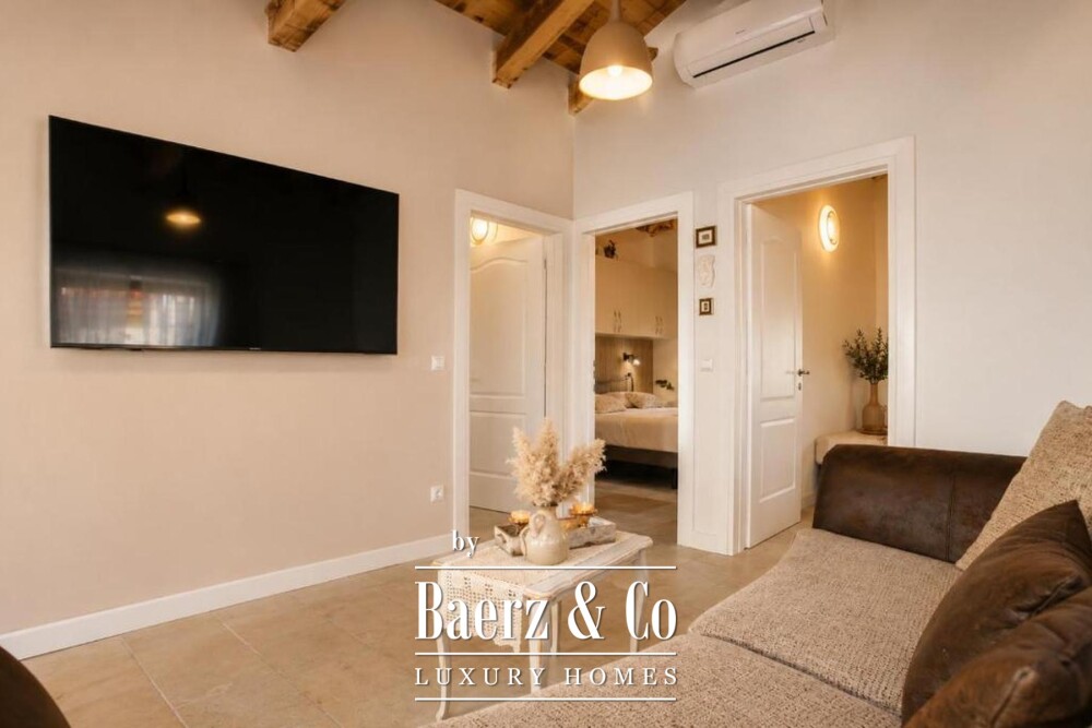 Trogir area, stone villa with a swimming pool and a Mediterranean garden image